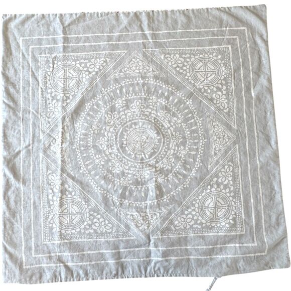 Pottery Barn Dot Medallion Reversible Cotton Euro Sham 26x26" Square Sea Glass - Picture 1 of 9